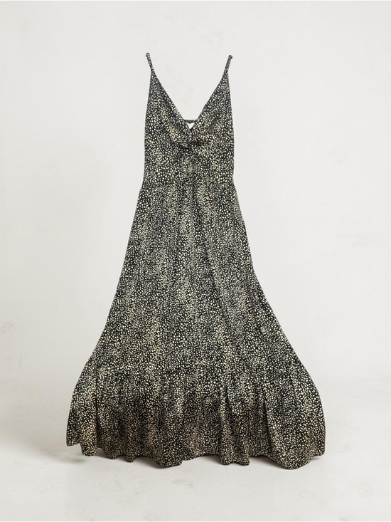 ARULA Dresses & Skirts - ARULA Black Maxi Dress with Cream Speckle Print NWOT